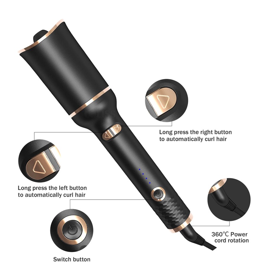 Ceramic Ion Barrel Automatic Curling Iron